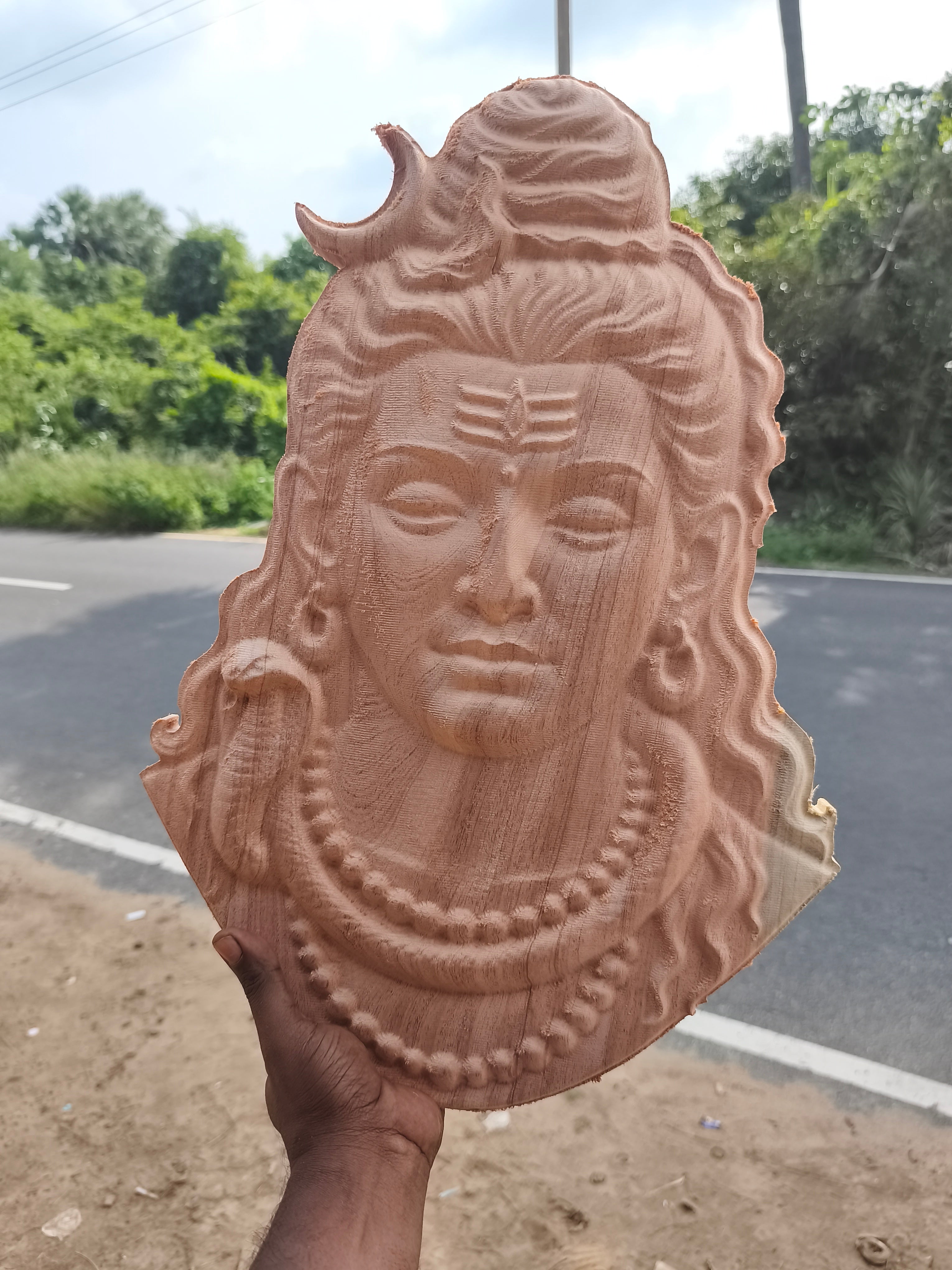 Lord Shiva Wooden Wall Art | Mahadev Wooden Carving